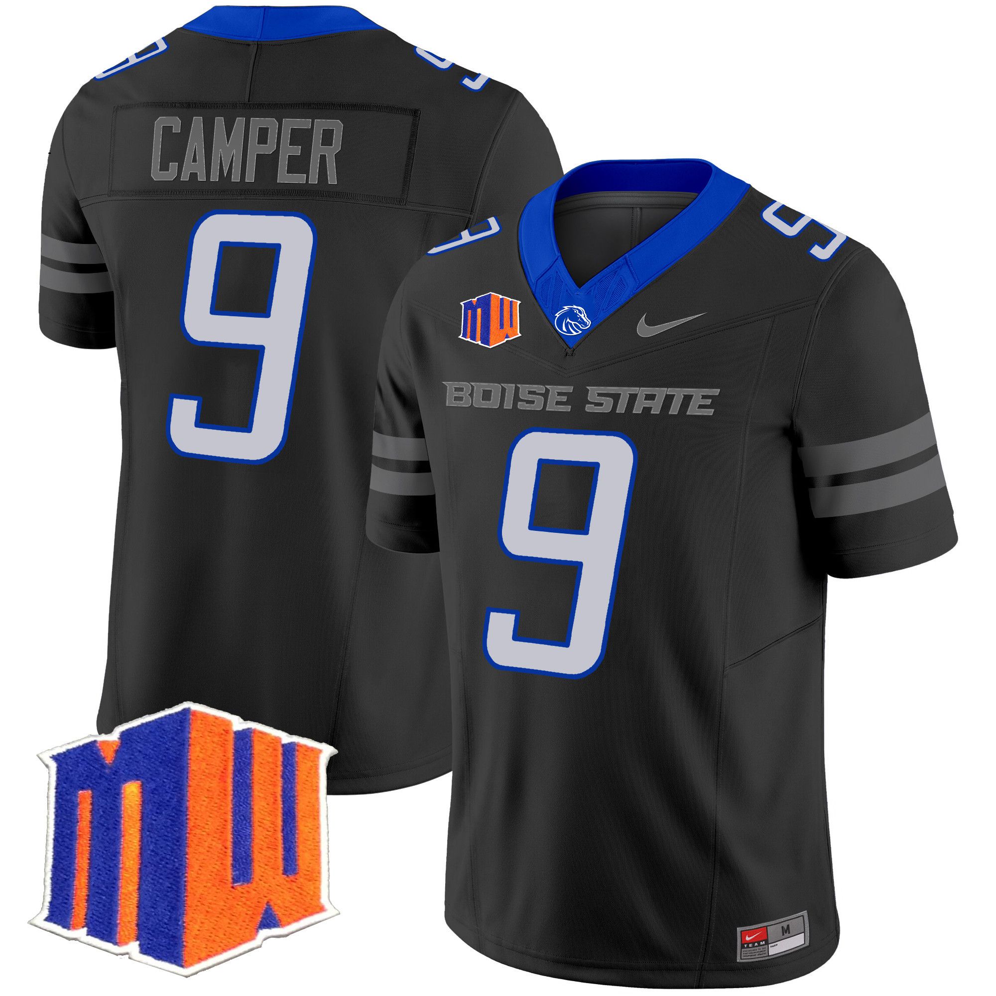 Men Boise State Broncos #9 Camper Black Nike 2024 Vapor Limited NCAA Jersey->->NCAA Jersey